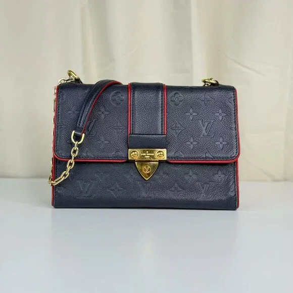 Louis Vuitton Empreinte Crossbody Bag Navy Blue with Red Trim & Gold Hardware - Picture 1 of 8